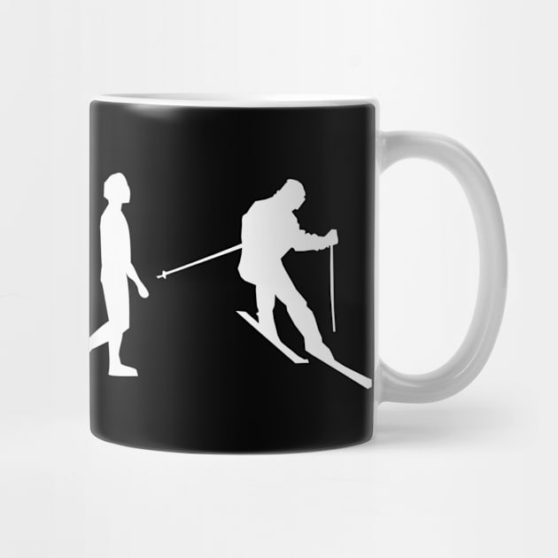 Funny Skiing Evolution Gift For Skiers by OceanRadar